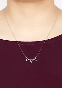 1/6 ct. t.w. Diamond Triangle Pendant Necklace in Sterling Silver