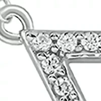 1/6 ct. t.w. Diamond Triangle Pendant  Necklace in 10K White Gold