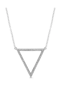 1/6 ct. t.w. Diamond Triangle Pendant  Necklace in 10K White Gold