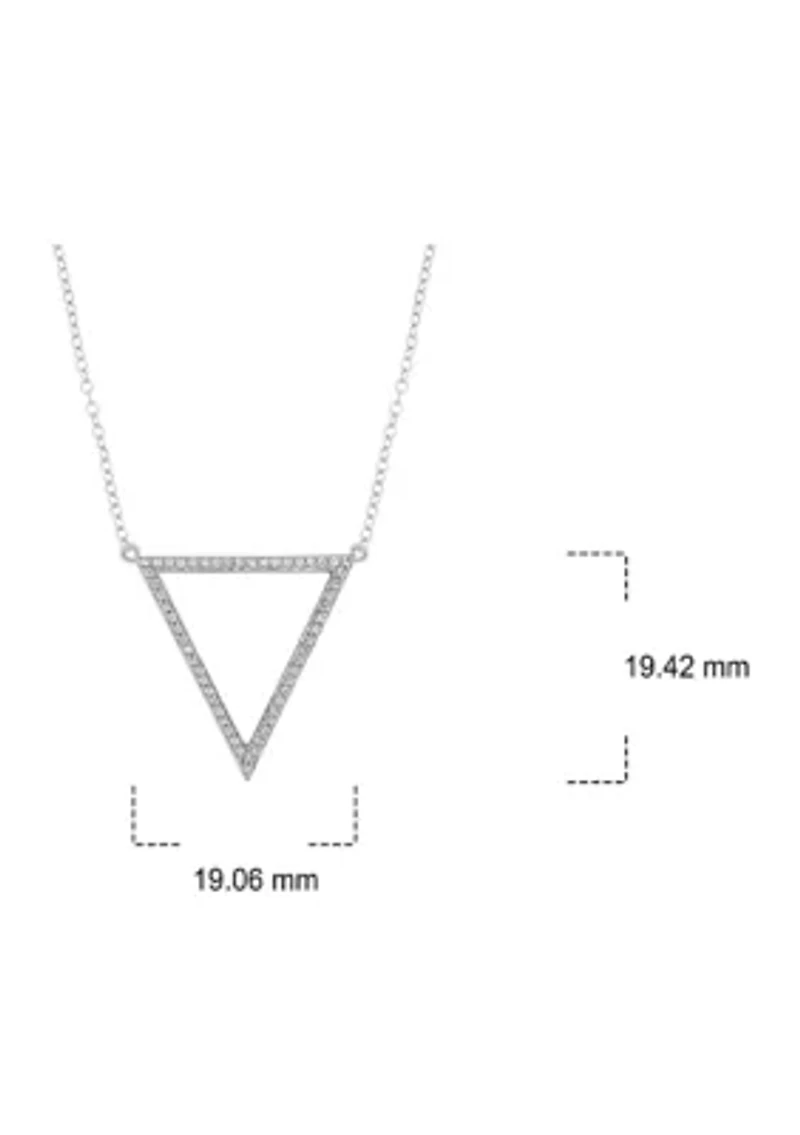 1/6 ct. t.w. Diamond Triangle Pendant  Necklace in 10K White Gold