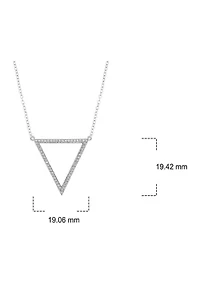 1/6 ct. t.w. Diamond Triangle Pendant  Necklace in 10K White Gold