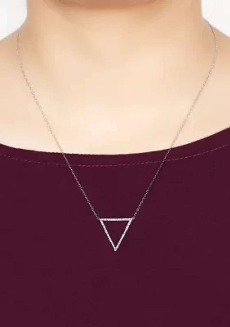 1/6 ct. t.w. Diamond Triangle Pendant  Necklace in 10K White Gold