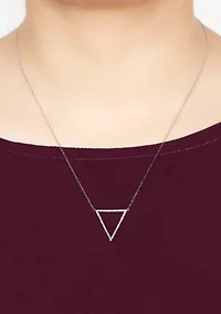 1/6 ct. t.w. Diamond Triangle Pendant  Necklace in 10K White Gold