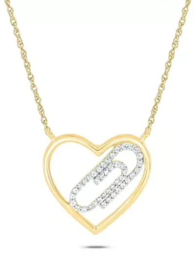 1/6 ct. t.w. Diamond Heart Necklace In 10K Yellow Gold