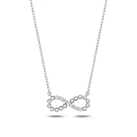 Lab Created 1/6 ct. t.w. Lab Grown Diamond Infinity Timeless Necklace in Sterling Silver