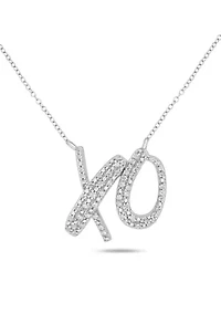 1/5 ct. t.w. Round White Diamond XO Pendant Necklace in Sterling SIlver