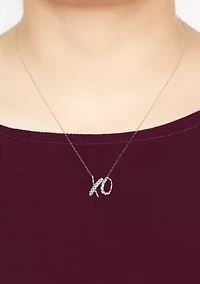 1/5 ct. t.w. Round White Diamond XO Pendant Necklace in Sterling SIlver