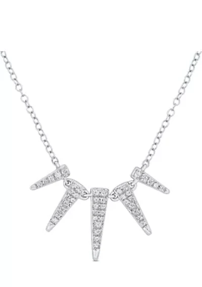 1/5 ct. t.w. Diamond Triangle Necklace in Sterling Silver