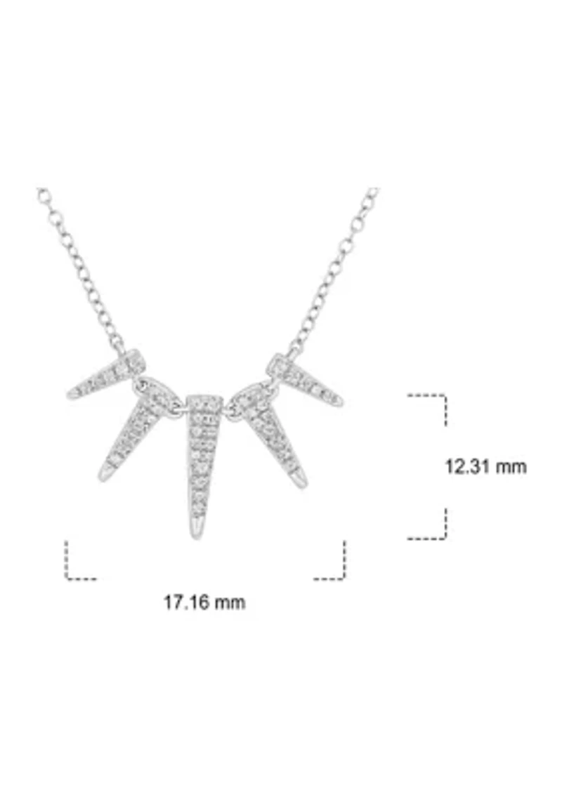 1/5 ct. t.w. Diamond Triangle Necklace in Sterling Silver