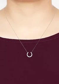 1/5 ct. t.w. Diamond Horseshoe Pendant Necklace in Sterling Silver