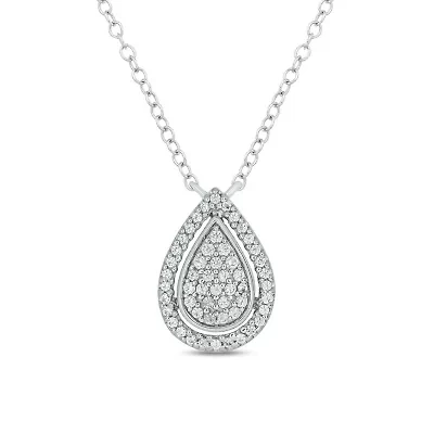 1/5 ct. t.w. Diamond Drop Necklace In Sterling Silver