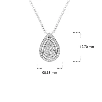 1/5 ct. t.w. Diamond Drop Necklace In Sterling Silver