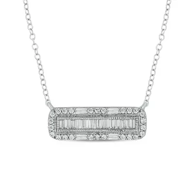 1/5 ct. t.w. Diamond Bar Necklace In Sterling Silver