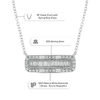 1/5 ct. t.w. Diamond Bar Necklace In Sterling Silver