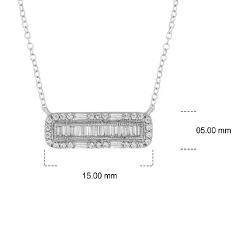 1/5 ct. t.w. Diamond Bar Necklace In Sterling Silver