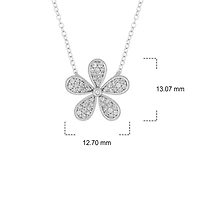 1/5 ct. t.w. Diamond Flower Necklace In Sterling Silver
