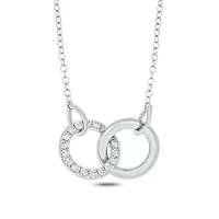 1/5 ct.t.w Diamond Circle Interlocking Pendant Necklace in 14K Gold