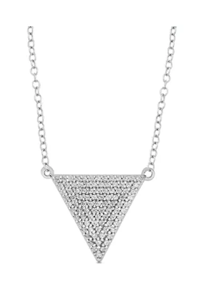 1/4 ct. t.w. Diamond Triangle Pendant Necklace in Sterling Silver