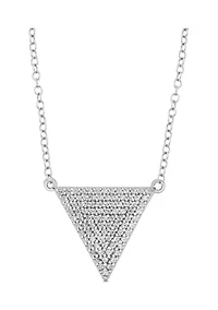 1/4 ct. t.w. Diamond Triangle Pendant Necklace in Sterling Silver