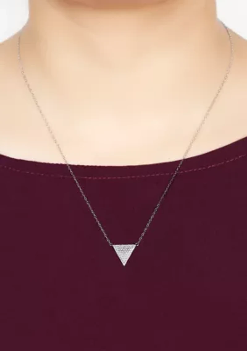 1/4 ct. t.w. Diamond Triangle Pendant Necklace in Sterling Silver