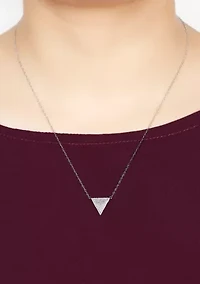 1/4 ct. t.w. Diamond Triangle Pendant Necklace in Sterling Silver