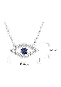 Lab Created 1/4 ct. t.w. Diamond Evil Eye Necklace In Sterling Silver