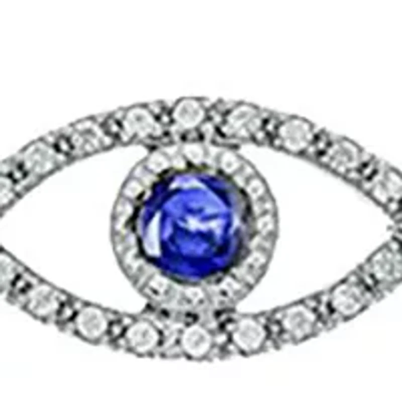 ct. t.w. Diamond Evil Eye Necklace In Sterling Silver