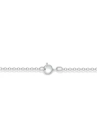1/4 ct. t.w. Diamond Paper Clip Styled Necklace In Sterling Silver
