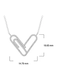 1/4 ct. t.w. Diamond Paper Clip Styled Necklace In Sterling Silver