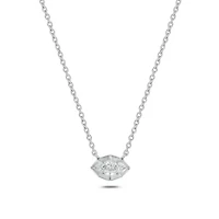 Lab Created 1/4 ct. t.w. Lab Grown Marquise Diamond Solitaire Necklace in Sterling Silver