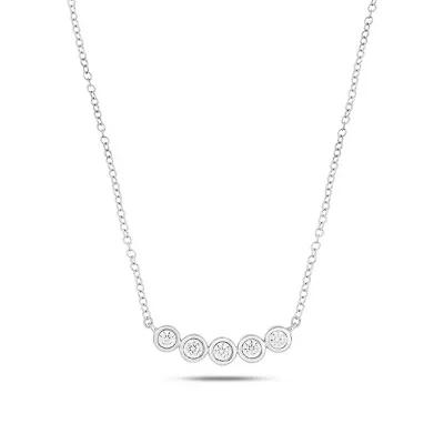 Lab Created 1/4 ct. t.w. Lab Grown Diamond Eternite Shaped Necklace in Sterling Silver