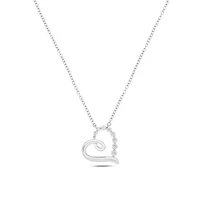 Lab Created 1/3 ct. t.w. Lab Grown Diamond Heart Shaped Journey Necklace in Sterling Silver