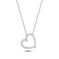 Lab Created 1/3 ct. t.w. Lab Grown Graduation Diamond Heart Necklace in Sterling Silver