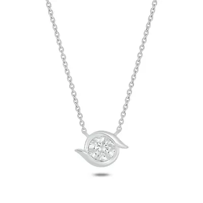 Lab Created 1/3 ct. t.w. Lab Grown Diamond Solitaire Necklace in Sterling Silver