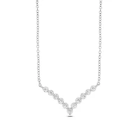 Lab Created 1/2 ct. t.w. Lab Grown Diamond Elegant V-Shaped Necklace in Sterling Silver