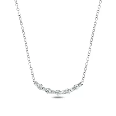 Lab Created 1/2 ct. t.w. Lab Grown Diamond Smiley Necklace in Sterling Silver