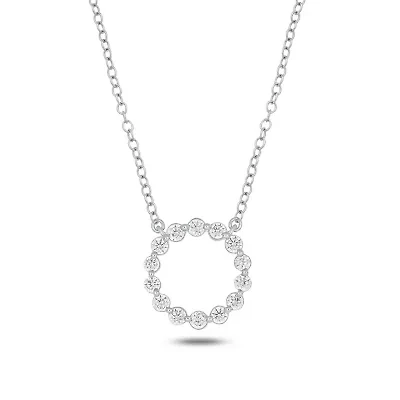 Lab Created 1/2 ct. t.w. Lab Grown Diamond Round Shaped Necklace in Sterling Silver