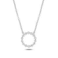 Lab Created 1/2 ct. t.w. Lab Grown Diamond Round Shaped Necklace in Sterling Silver