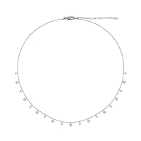 3/4 ct.t.w Diamond Flower Dangler Stations Necklace in 14K Gold