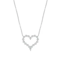 Lab Created 1 ct. t.w. Lab Grown Diamond Heart Shaped Necklace in 10K White Gold