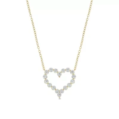 Lab Created 1 ct. t.w. Lab Grown Diamond Heart Shaped Necklace in 10K Yellow Gold