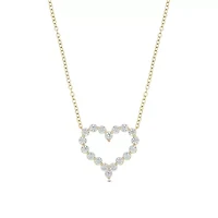 Lab Created 1 ct. t.w. Lab Grown Diamond Heart Shaped Necklace in 10K Yellow Gold
