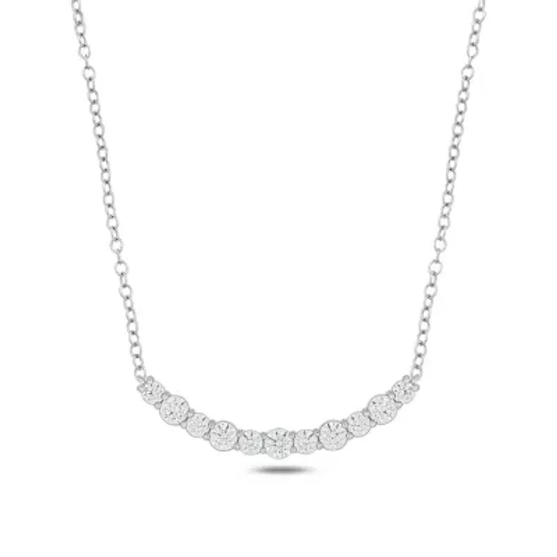 Lab Created 1 ct. t.w. Lab Grown Diamond Smiley Necklace in 10K White Gold