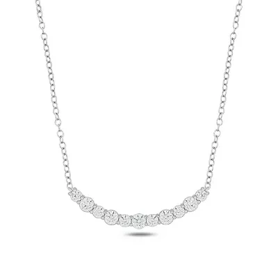 Lab Created 1 ct. t.w. Lab Grown Diamond Smiley Necklace in 10K White Gold