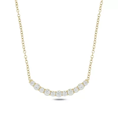 Lab Created 1 ct. t.w. Lab Grown Diamond Smiley Necklace in 10K Yellow Gold