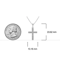1/10 ct. t.w. Diamond Cross Pendant In 10K White Gold