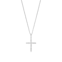 Lab Created 1/4 Carat Lab-Grown Diamond Cross Pendant in Sterling Silver.