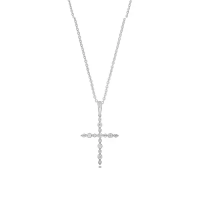 Lab Created 1/2 Carat Lab-Grown Diamond Cross Pendant in Sterling Silver