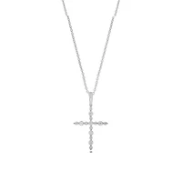 Lab Created 1/2 Carat Lab-Grown Diamond Cross Pendant in Sterling Silver