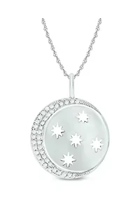 1/10 ct. t.w. Diamond Moon Star Pendant in Sterling Silver